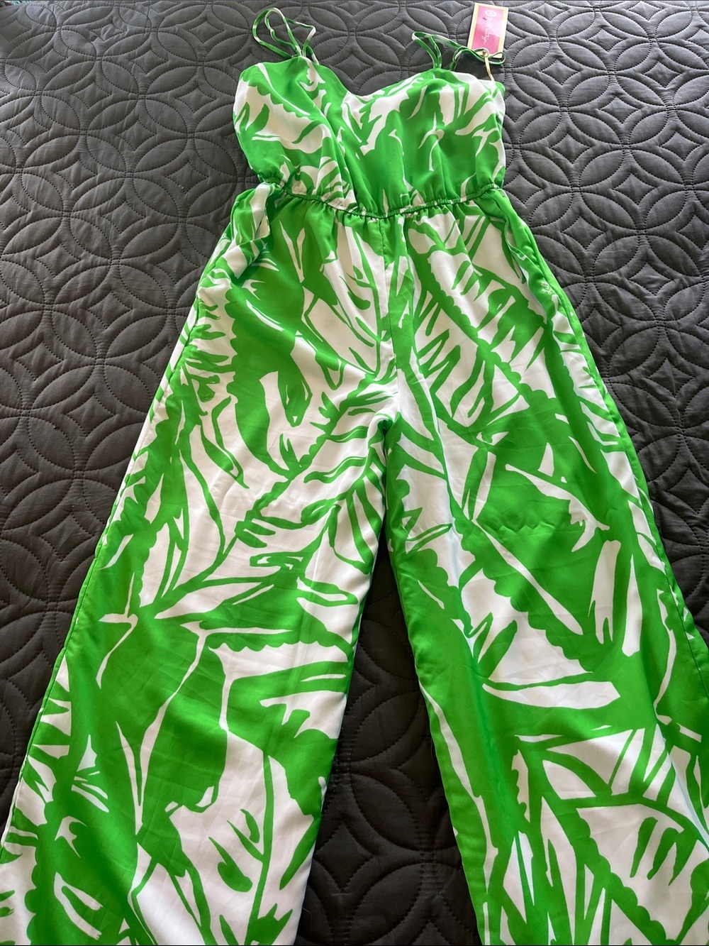 Lilly Pulitzer wide leg tropical bright jumpsuit new - Picture 2 of 10